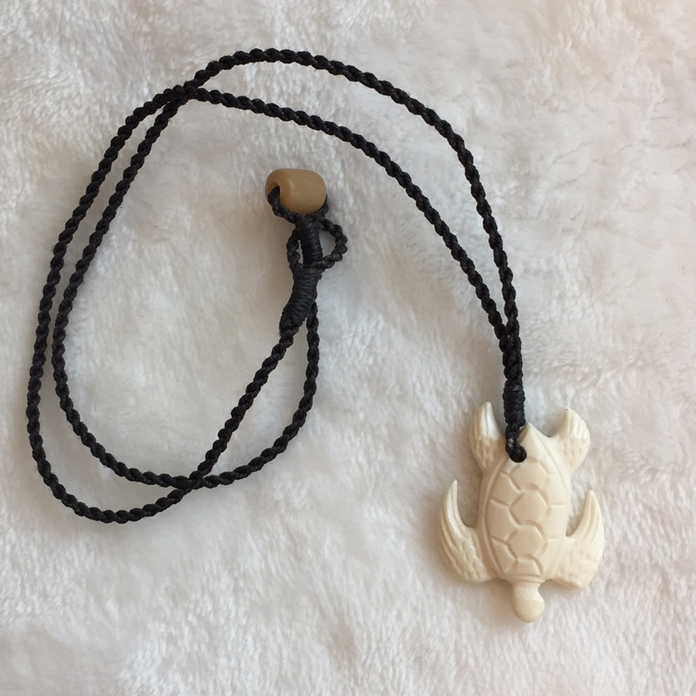 Hand-Carved Bone Sea Turtle Necklace